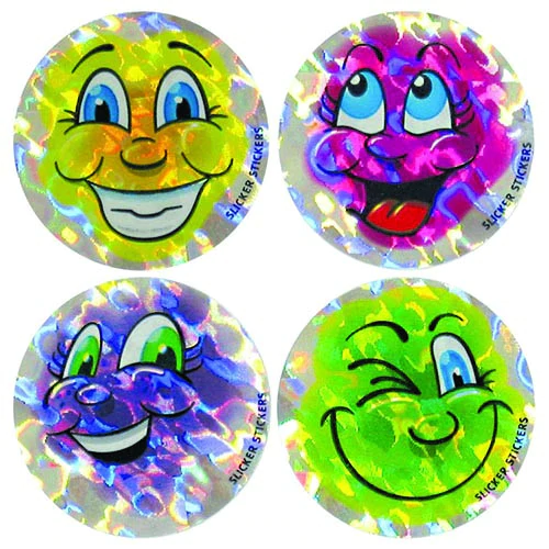 Smiley Face stickers – Metallic