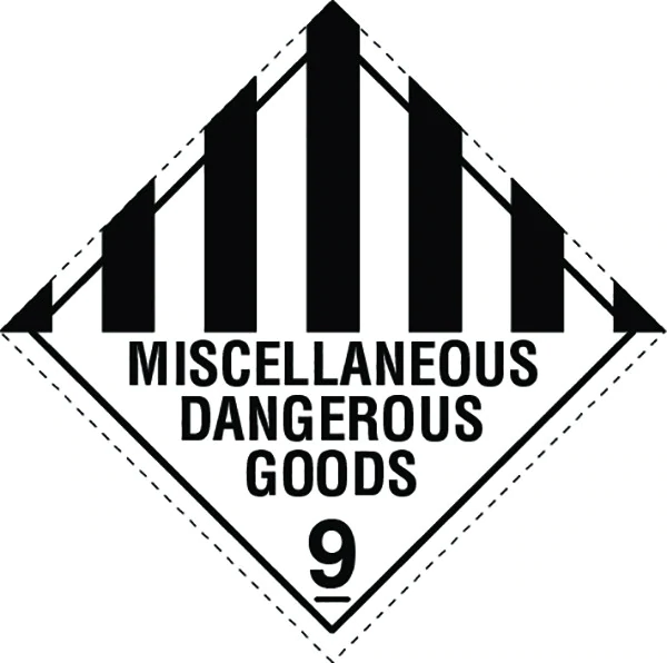 Class 9.0 Miscellaneous Dangerous Goods labels