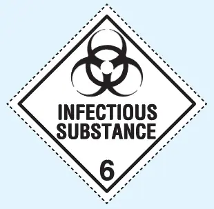 Class 6.2 Infectious Substance labels
